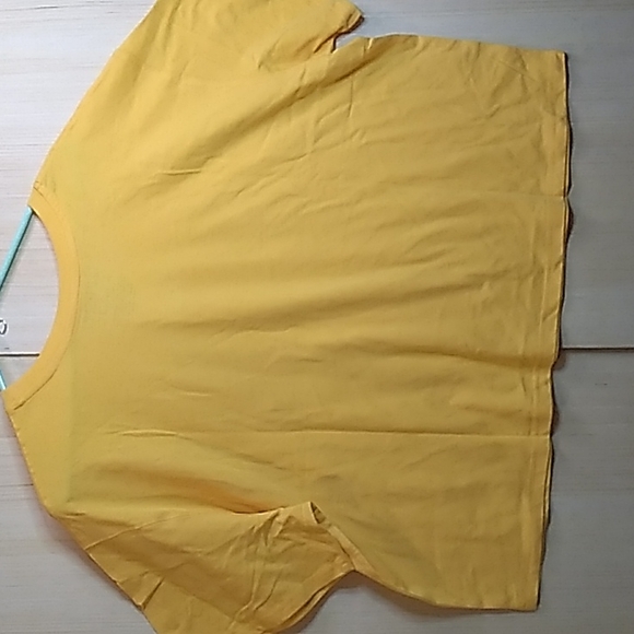 Fifth Sun Women's Crop Top 2X Yellow & Red 60% Cotton 40% Polyester - Picture 5 of 5